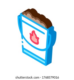 Fire Bucket With Sand Icon Vector. Isometric Fire Bucket With Sand sign. color isolated symbol illustration