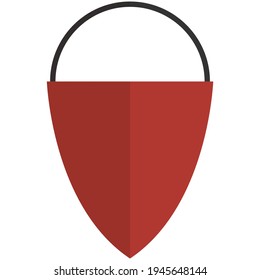 Fire bucket, water pail vector isolated on white