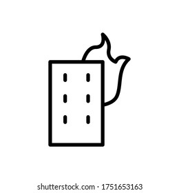 Fire, building icon. Simple line, outline vector elements of firefighters icons for ui and ux, website or mobile application