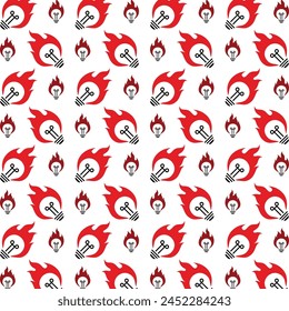 Fire bulb especial trendy multicolor repeating pattern vector illustration background design