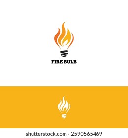 Fire bulb logo design template