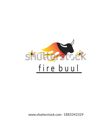 fire bull logo vector illustration color design