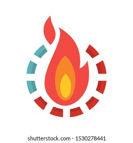 Fire Burn Calories Icon. Flat Illustration Of Fire Burn Calories Vector Icon For Web Design