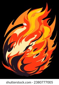 Fire burn element flame effect vfx isolated vector illustration