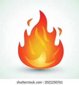 Fire burn emoji flames icon isolated on white background. Vector illustration social media Facebook Whatsapp Instagram Apple Google chat comment reactions, icon template heart love burn svg