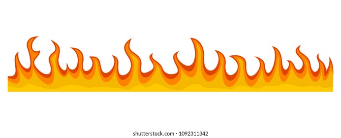 Fire burn flame banner horizontal. Flat illustration of vector fire burn flame banner horizontal for web design