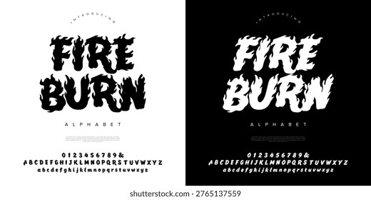 Fire Burn hot flame decorative font with burning effect for racing and spicy food branding