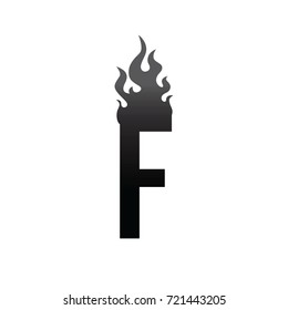 fire burn initial letter alphabet - logo logotype template
