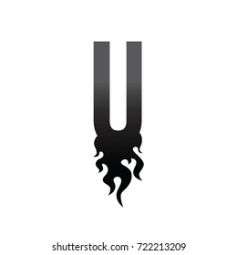 fire burn initial letter alphabet - logo logotype template