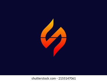 Fire Burn Modern gradient letter S 