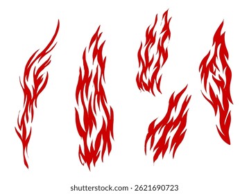 fire burn ornament. vintage style fire flame. hand drawn tribal fire.