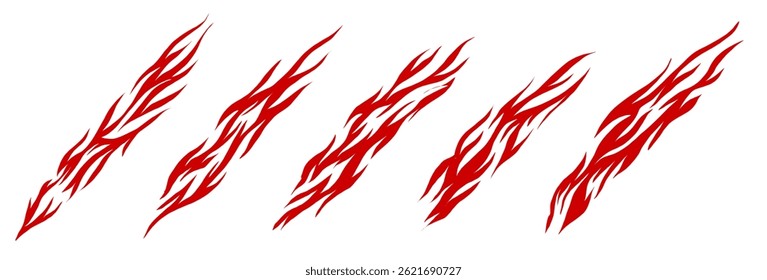 fire burn ornament. vintage style fire flame. hand drawn tribal fire.