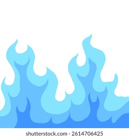 fire burn seamless pattern. blue fire pattern. cartoon style hand drawn burning pattern.