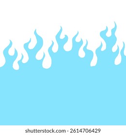 fire burn seamless pattern. blue fire pattern. cartoon style hand drawn burning pattern.