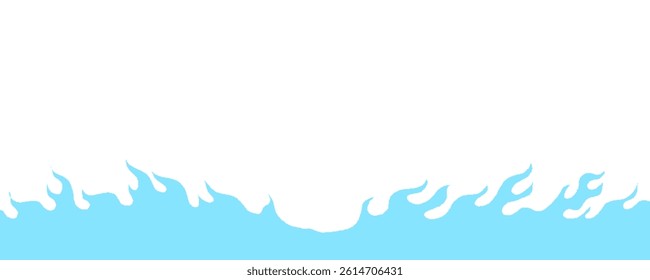 fire burn seamless pattern. blue fire pattern. cartoon style hand drawn burning pattern.