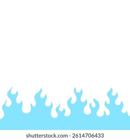 fire burn seamless pattern. blue fire pattern. cartoon style hand drawn burning pattern.