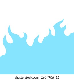 fire burn seamless pattern. blue fire pattern. cartoon style hand drawn burning pattern.