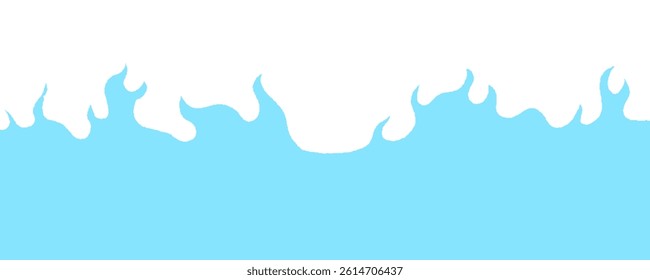 fire burn seamless pattern. blue fire pattern. cartoon style hand drawn burning pattern.