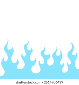 fire burn seamless pattern. blue fire pattern. cartoon style hand drawn burning pattern.