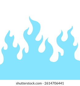 fire burn seamless pattern. blue fire pattern. cartoon style hand drawn burning pattern.