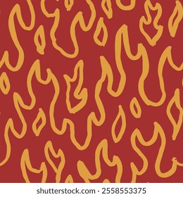 fire burn seamless pattern. fire pattern. cartoon style hand drawn burning pattern.