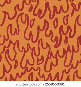 fire burn seamless pattern. fire pattern. cartoon style hand drawn burning pattern.