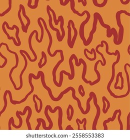 fire burn seamless pattern. fire pattern. cartoon style hand drawn burning pattern.