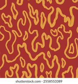 fire burn seamless pattern. fire pattern. cartoon style hand drawn burning pattern.