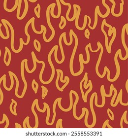 fire burn seamless pattern. fire pattern. cartoon style hand drawn burning pattern.
