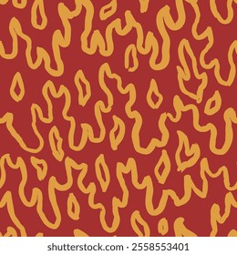 fire burn seamless pattern. fire pattern. cartoon style hand drawn burning pattern.