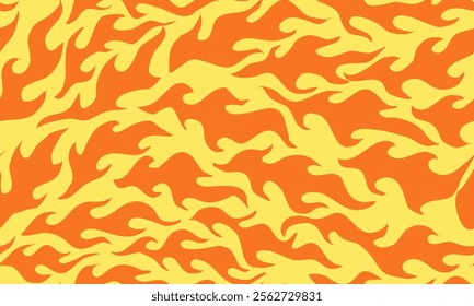 fire burn seamless pattern. fire pattern. cartoon style hand drawn burning pattern.
