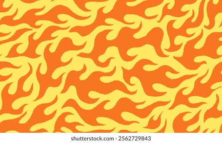 fire burn seamless pattern. fire pattern. cartoon style hand drawn burning pattern.