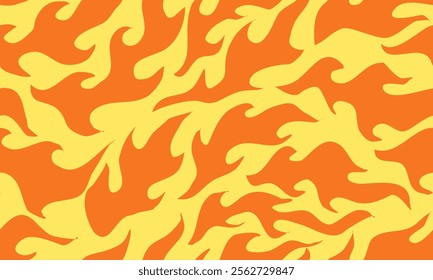 fire burn seamless pattern. fire pattern. cartoon style hand drawn burning pattern.