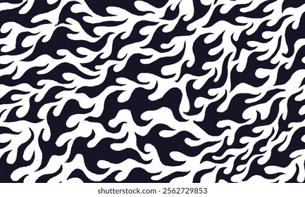 fire burn seamless pattern. fire pattern. cartoon style hand drawn burning pattern.