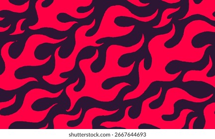 fire burn seamless pattern. fire pattern. cartoon style hand drawn burning pattern.