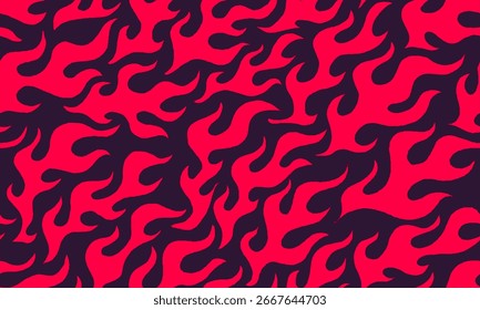 fire burn seamless pattern. fire pattern. cartoon style hand drawn burning pattern.