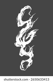 Fire burn vertical flame clip art illustration vector element print art isolated editable