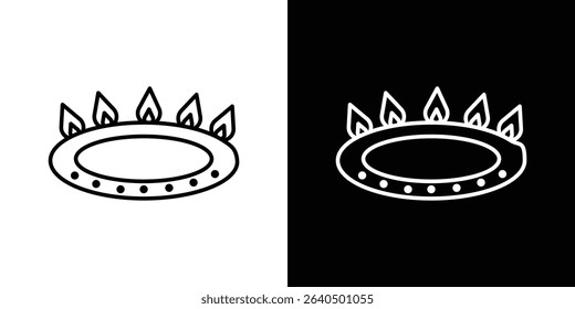 Fire burner icon Graphic vector set for ui design