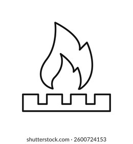 Fire burner icon isolated. simple vector icon on white background