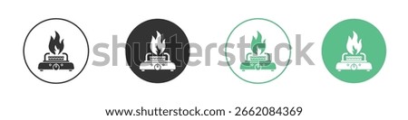 Fire burner icon Minimal Flat Line Vector Icon Set.