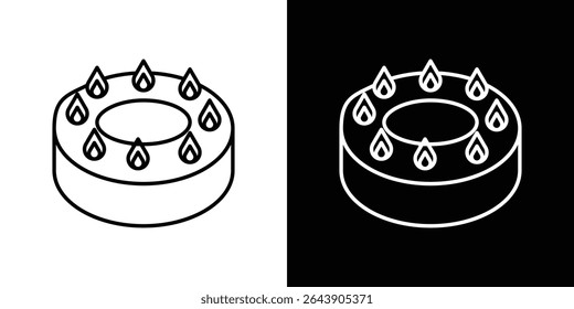 Fire burner icon symbol concept for graphic design, Website, UI. EPS