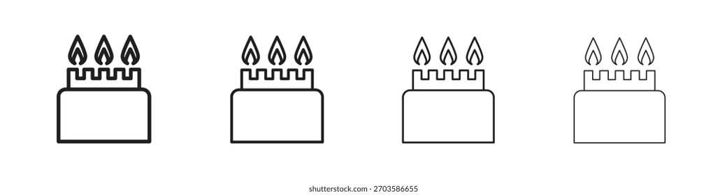 Iconos del quemador del fuego Elementos del Vector del símbolo para el Web infográfico