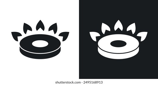 Fire burner vector icon set in solid style.