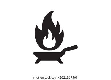 Ilustração da silhueta do vetor do queimador de fogo isolada no fundo branco