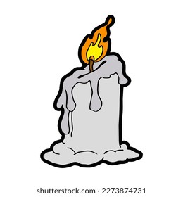 Fire of burning candle. Vector image
