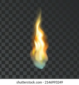Fire Burning Ignition Torch Or Matchstick Vector. Danger Fire Burn Blaze For Kindling Fireplace. Campfire Igniting And Blazing Flame, Nature Energy And Power Template Realistic 3d Illustration