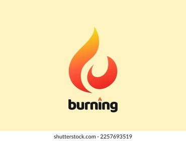 Fire Burning letter b concept