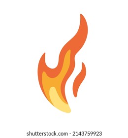 Fire with burning tongues symbol. Hot flame icon. Abstract fiery sign. Blaze pictogram. Heat caution, warning flammable logotype. Colored flat vector illustration isolated on white background