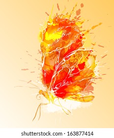 Fire butterfly illustration