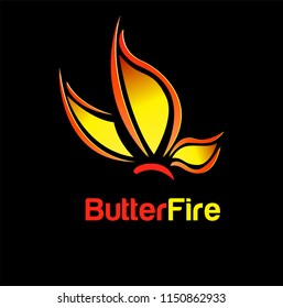 Fire butterfly logo template